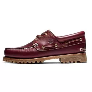 Timberland 3 Eye Boat Low Casual Leather Shoes Men Shoes Red Brown 50009061 39.5