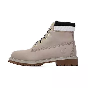 Timberland 6 дюймов Премиум Водонепроницаемые Ботинки Повседневные Уличные Ботинки Martin Mid Calf Детские Ботинки Детские Ботинки Светло-Серо-Коричневые A2FKFK51 4