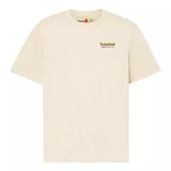 Timberland Back Graphy Logo Letter Crew Neck Short Sleeve T-Shirt Men Tops Light-Brown TB0A69E3A0P1 M