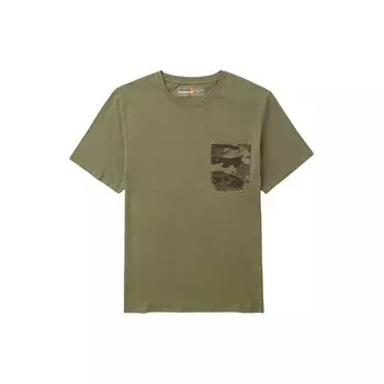 Timberland Camouflage Pocket Casual Breathable Short Sleeve Printed Shoulder T-Shirt Men Tops Cassel-Green A2QCH-590 XXL