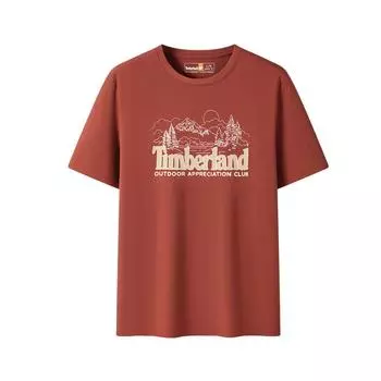 Timberland Casual Breathable Round Neck Short Sleeve T-Shirt Men Tops Red A6B8V-EOD M
