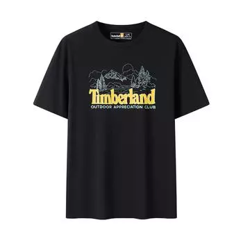 Timberland Casual Breathable Round Neck Short Sleeve T-Shirt Men Tops Black A6B8V-001 S