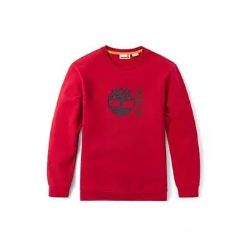 Timberland Casual Fleece Knit Pullover Sweatshirt Letter Round Neck Long Sleeve Men sweatshirt Red-Sage A5UX5-CA1 M