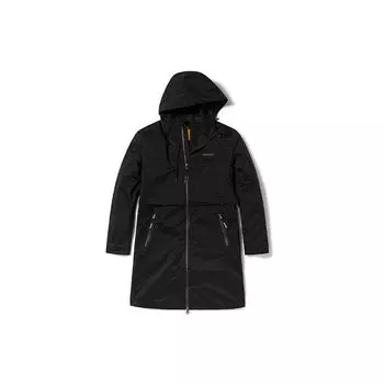 Timberland Casual Mid-Length Solid Color Hooded Jacket Women jackets Black A5TAF-001 L