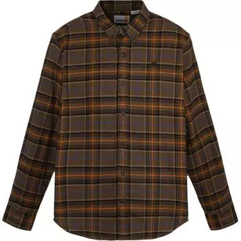 Timberland Casual Sports Plaid Pattern Single-Breasted Long Sleeve Shirt Men shirts Chocolate A666Y-BK2 L