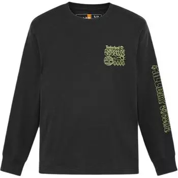 Timberland Comfortable Breathable Versatile Long Sleeve T-Shirt Unisex Tops Black Dark-Wheat A43F5-001 XL