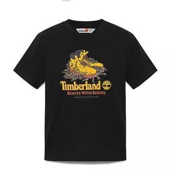 Timberland Comfortable Pullover Round Neck Outdoor Breathable Short Sleeve T-Shirt Men T-Shirts Black A6A6F-001 S