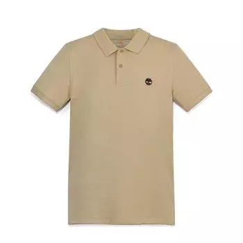 Timberland Cotton Breathable Embroidered Logo Short Sleeve Polo Shirt Men polo shirts Licorice-Yellow A69Z7DH4 M