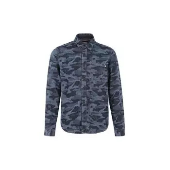 Timberland Дышащая, впитывающая пот, удобная, классическая, камуфляжная, повседневная, с длинным рукавом, мужские рубашки, джинсово-синего цвета A1WR1S81 S