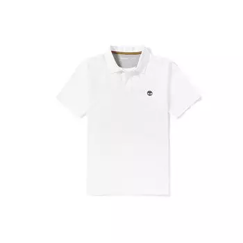Timberland Embroidered Logo Short Sleeve Polo Shirt Men Polo Shirts White A2EGR100 XXL