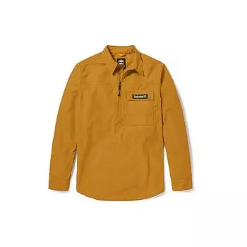 Timberland Fashion Casual Solid Pocket Half Zip Shirt Men Shirts Wheat A23YR-P47 S
