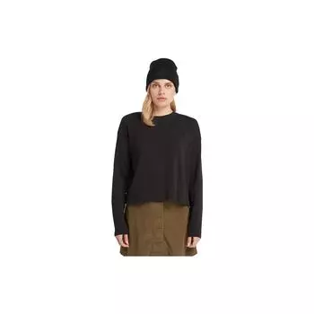 Timberland Футболка с длинным рукавом и сплошным логотипом для улицы, женская, черная A6HN9-001 S