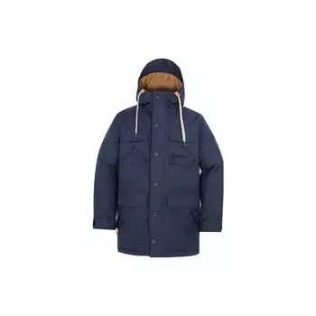 Timberland FW22 Однотонная куртка-пуховик с карманом-клапаном на шнурке, устойчивая к теплу, с капюшоном, мужская куртка темно-синего цвета A6959-433 XL