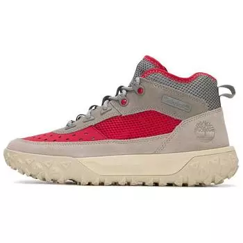 Timberland Greenstride Motion 6 Mid Comfortable Versatile Shock Absorbing Lightweight Hiking Shoes Men Hiking Shoes Gray Red A6CW1EO3 41.5