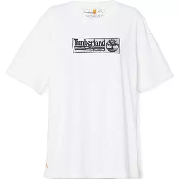 Timberland Круглый вырез, короткий рукав, прямой крой, футболка унисекс, топы, белый цвет TB0A6JCD100 L