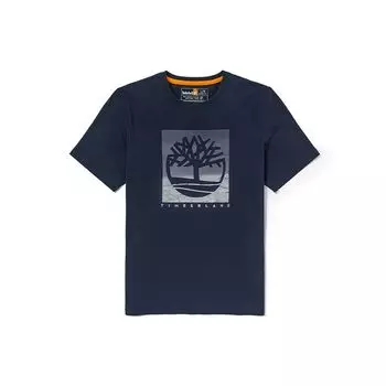 Timberland Large Logo Casual Breathable Short Sleeve T-Shirt Men T-Shirts Deep-Sapphire-Blue A61XY-433 XS