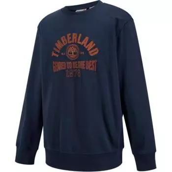 Timberland Letter Drop Shoulder Round Neck Long Sleeve Sweatshirt Men sweatshirt Navy-Blue A6977-433 L