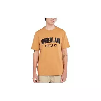 Timberland Letter Number Embroidered Loose Round Neck Short Sleeve T-Shirt Men Tops Wheat A6QVV-P47 L