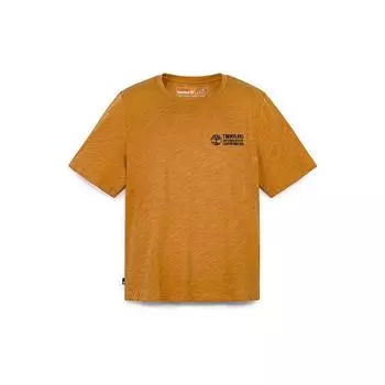 Timberland Letter Outdoor Casual Breathable Round Neck Short Sleeve T-Shirt Men Tops Wheat A5V87-P47 S