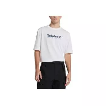 Timberland Letter Pattern Printed Short Sleeve Round Neck T-Shirt Men Tops White TB0A41Z51001 M