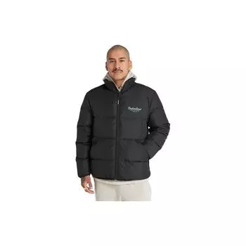 Timberland Letter Print Warm Water-Resistant Comfortable Versatile Puffer Jacket Unisex Outerwear Black A6K11-001 XL