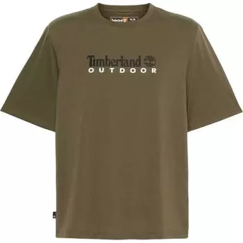 Timberland Logo Print Crew Neck Short Sleeve T-Shirt Men Tops Khaki TB0A41Z5A581 S