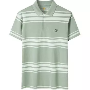 Timberland Logo Quick-Dry Breathable Striped Polo Shirt Men tops Green-Stripes A6B3V-EOL M