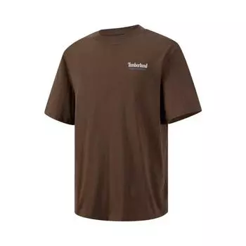 Timberland Logo Round Neck Breathable T-Shirt Men Tops Dark-Brown A69E3-BK0 XXL