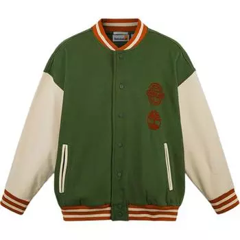 Timberland Loose Fit Logo Design Fashion Comfortable Casual Long Sleeve No Hood Pilot Jacket Unisex Jacket Black Forest-Green A43M5-EIN XL