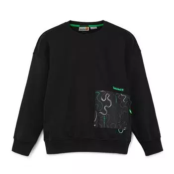 Timberland New Spring Collection Simple Brand Logo Loose Knit Crewneck Sweatshirt Men sweatshirt Black A6C4C001 M