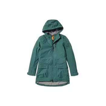 Timberland Однотонная куртка с капюшоном и длинными рукавами на молнии с логотипом, женские куртки сине-зеленого цвета A41R2-CL6 XL