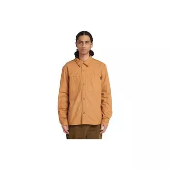 Timberland Однотонная повседневная рубашка с длинным рукавом и карманами для активного отдыха, мужские рубашки пшеничного цвета A2CS7-P47 L
