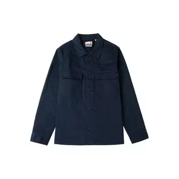 Timberland Однотонная рубашка для спорта на открытом воздухе, повседневная, свободная, для работы, с воротником, с длинным рукавом, мужские рубашки, темно-синий цвет A28QG-433 S