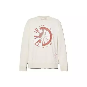 Timberland Pattern Printed Crew Neck Long Sleeve Sweatshirt Unisex sweatshirt Vintage-White A6BMP-CR3 XS