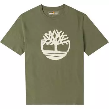 Timberland Pattern Printed Crew Neck Short Sleeve T-Shirt Men Tops Green A6281590 S