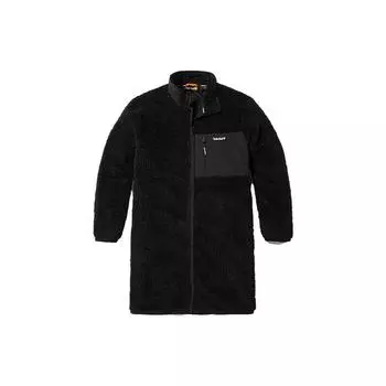 Timberland Pocket Spliced Stand Collar Long Fleece Outdoor Loose Jacket Women jackets Black A68WS-001 L