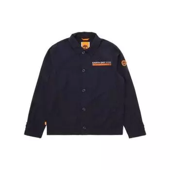Timberland Повседневная мужская куртка с воротником на одну пуговицу и буквенным принтом, темно-синий цвет A61G9-433 XL