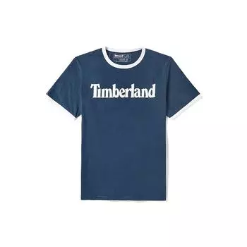Timberland Повседневный круглый вырез с принтом, короткий рукав, футболка, мужские топы, темно-сапфирово-синий A2B86433 M