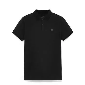 Timberland Regular Series Outdoor Casual Loose Breathable Short Sleeve Polo Shirt Men tops Black A2EPMX65 XS