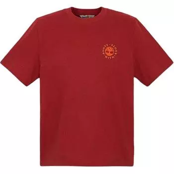Timberland Round Neck Fashion Versatile Short Sleeve Outdoor T-Shirt Unisex Tops Red A6A9K-EOD XL