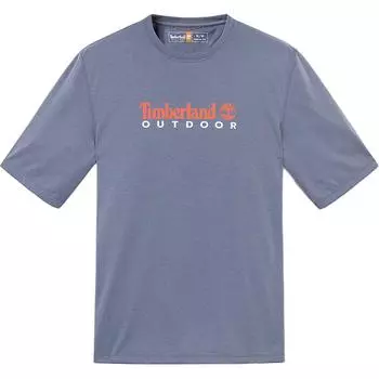 Timberland Round Neck Letter Print Short Sleeve T-Shirt Men Tops Medium-Blue A41Z5-073 L
