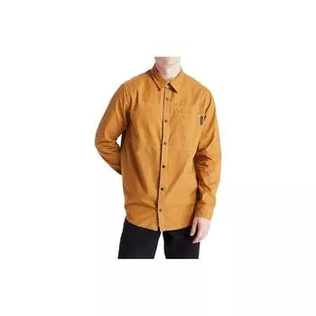 Timberland Рубашка мужская повседневная в деловом стиле с длинным рукавом, цвет пшеничный A2AC4-P47 S