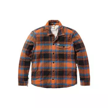 Рубашка с длинным рукавом Timberland с клетчатым принтом и флисовой подкладкой, мужские рубашки Rust A697S-CZ0 XL