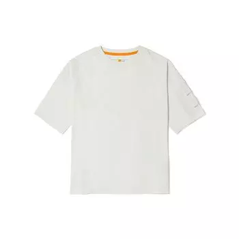 Timberland Solid Label Повседневная свободная футболка с коротким рукавом и заниженной линией плеча женские топы винтажно-белые A42F2-CM9 M