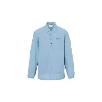Timberland Solid Logo Half-Zip Long Sleeve Shirt Men shirts Blue A68B1-DJ5 M