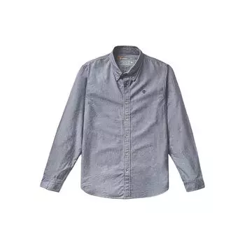 Timberland SS24 Solid Outdoor Casual Slim Fit Long Sleeve Shirt Men shirts Deep-Sapphire-Blue A2ARQ-B68 L