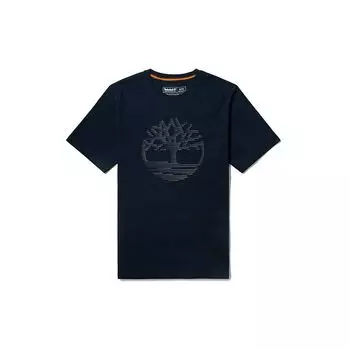 Timberland Summer Casual Printed Loose Round Neck Short Sleeve T-Shirt Men Tops Deep-Sapphire-Blue A2DKY-433 XS
