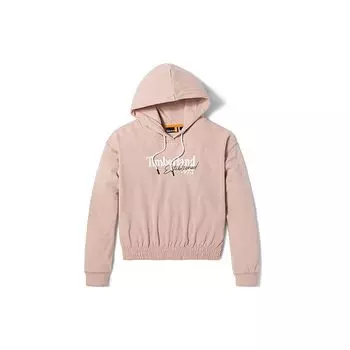 Timberland Свободный крой с капюшоном с принтом новогоднего логотипа, женские толстовки с капюшоном, светло-розовые A42B2-662 M