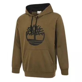 Timberland Tfo Tree Logo Brushback Comfortable Hooded Long Sleeve Sweatshirt Men sweatshirt Khaki A4445-302 M