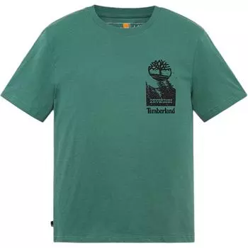 Timberland Tree Logo Graphic Print Comfortable Soft Breathable Short Sleeve T-Shirt Men T-Shirts Blue Green A2QJ3-CL6 S